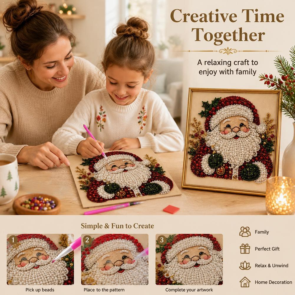 Art Craft Kit - Świąteczny Zestaw DIY z Perłami i