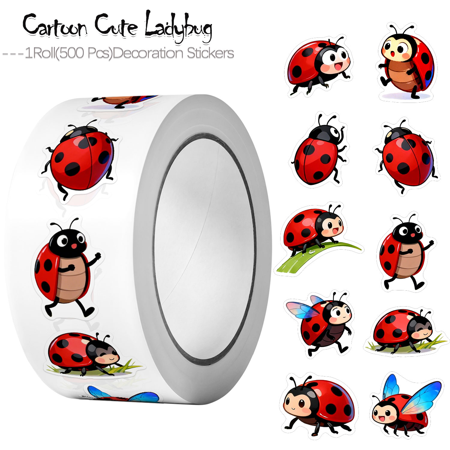 Art Craft Ladybug - 1 Rolka (500 szt.) 10 Niestandardowych