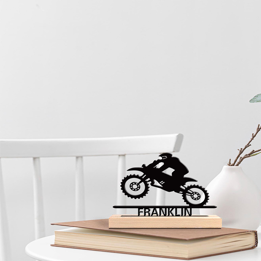 Art Craft Names - 1 szt. Abstrakcyjna Statuetka Motocykla Skaczącego