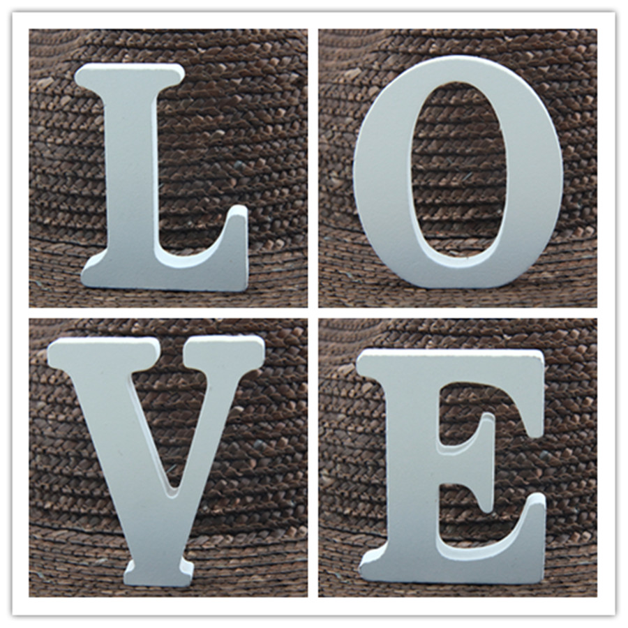 Art Craft Names - 1pc 8CM biały drewniany list angielski