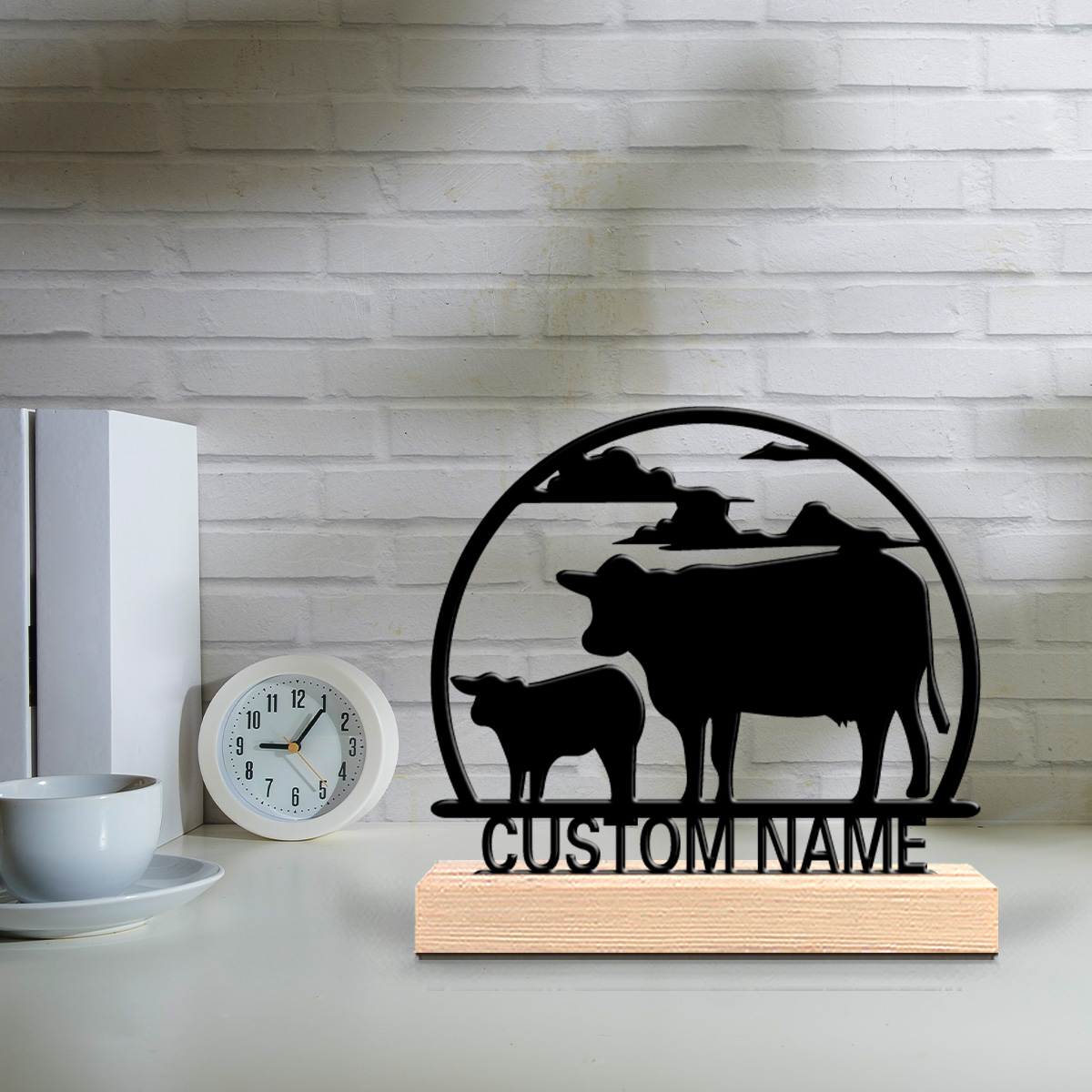 Art Craft Names - 1 szt. Modna metalowa statuetka krowy