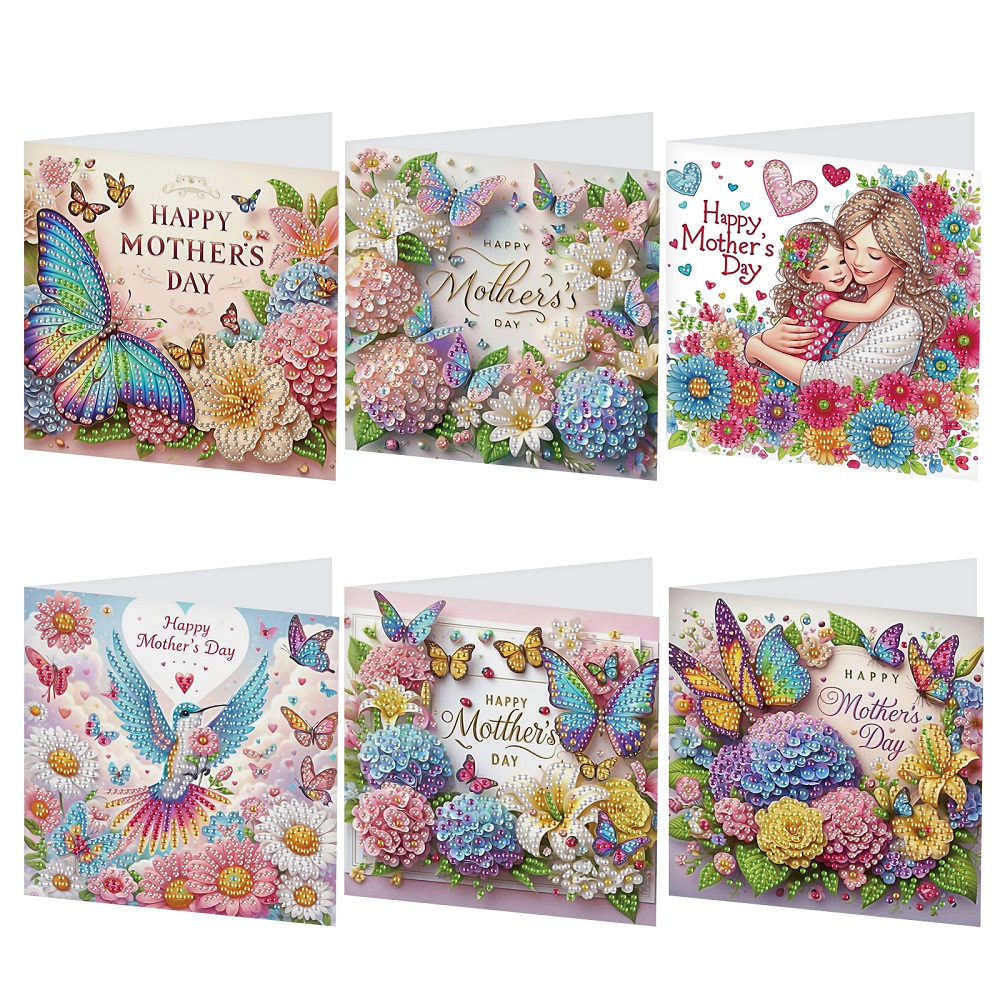 Art Craft Kits - 6 szt. Diamentowe malowanie zestaw kartek
