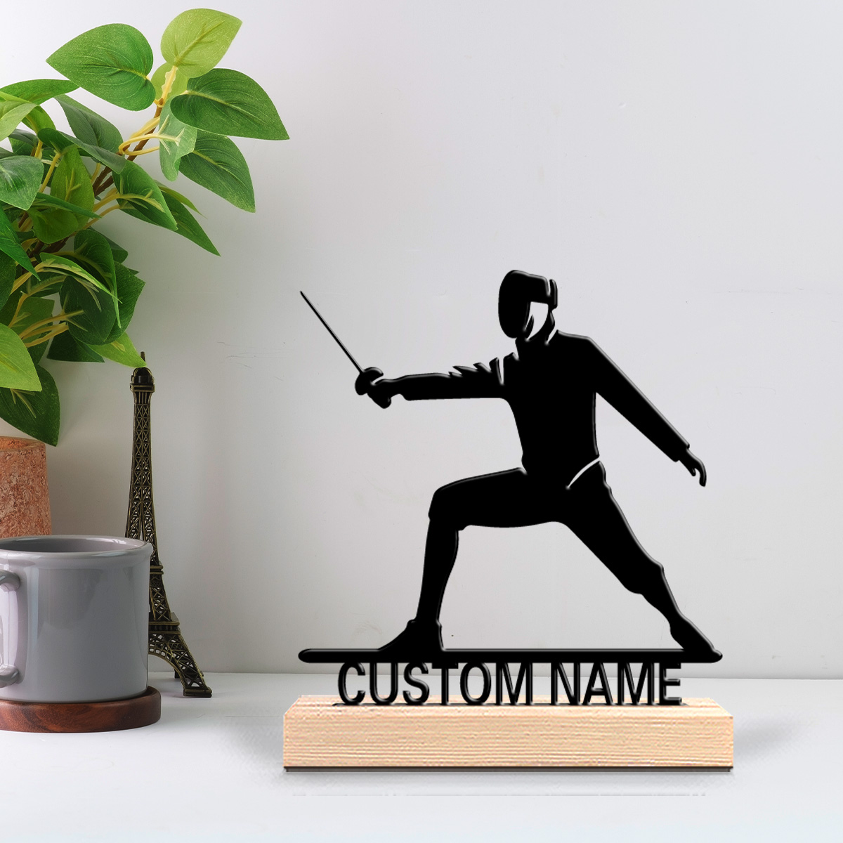 Art Craft Names - 1 szt. Prosta metalowa statuetka z