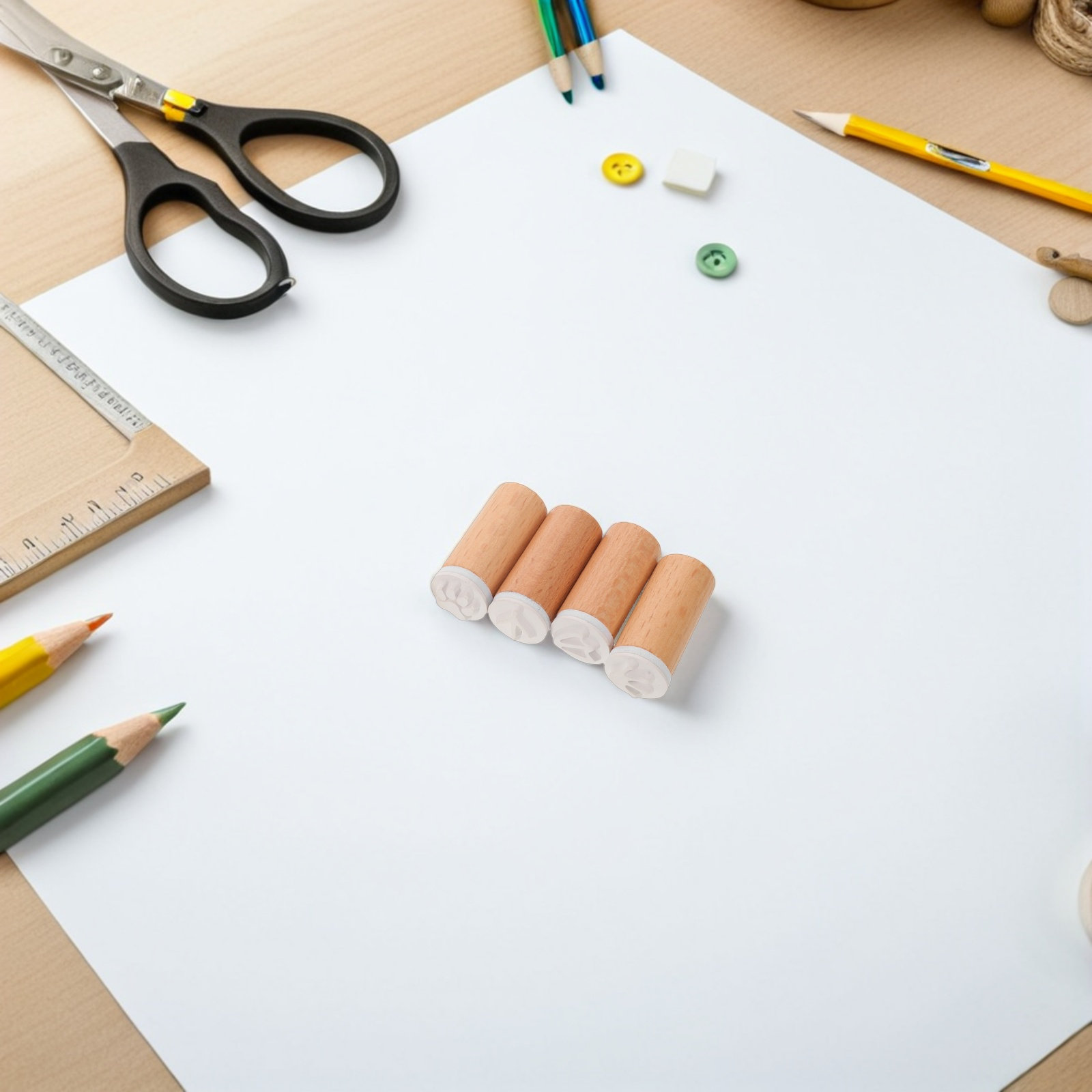 6 szt. drewnianych stempli z o – Art Craft Zoo recenzja i cena